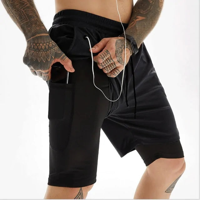 Double Layer Short With Compression & Pocket