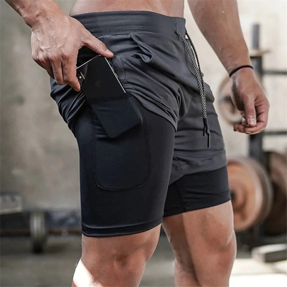 Double Layer Short With Compression & Pocket