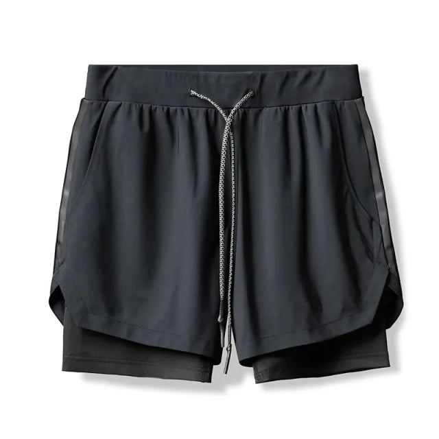 Double Layer Short With Compression & Pocket