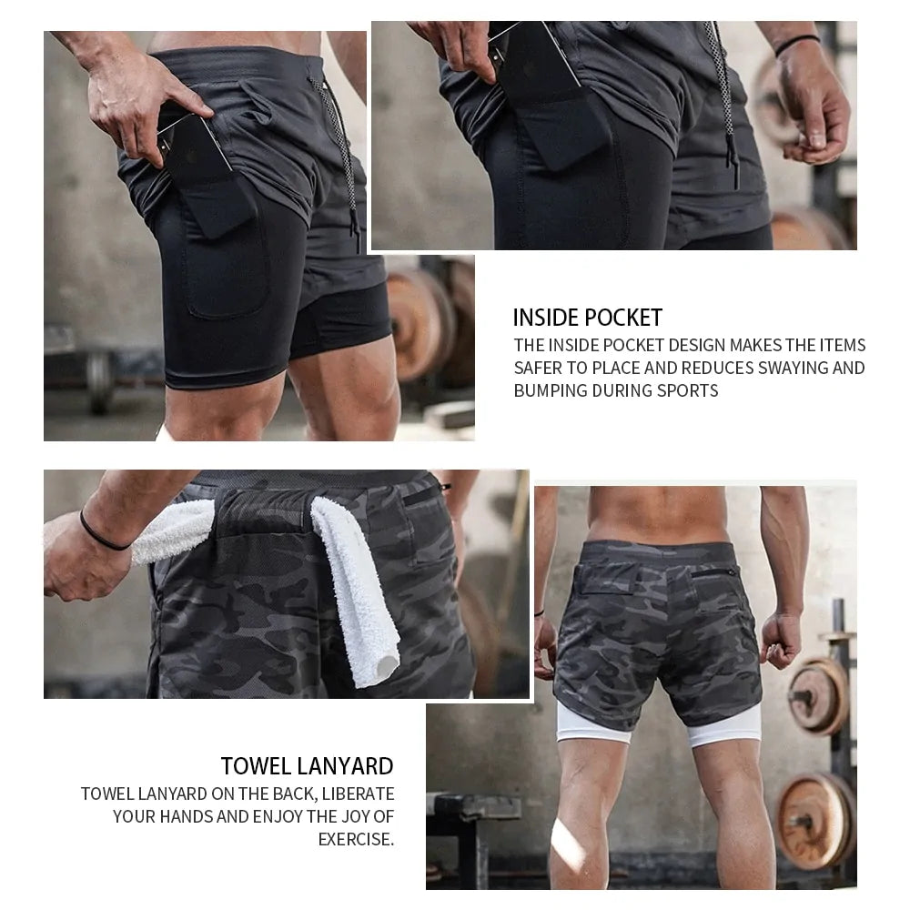 Double Layer Short With Compression & Pocket