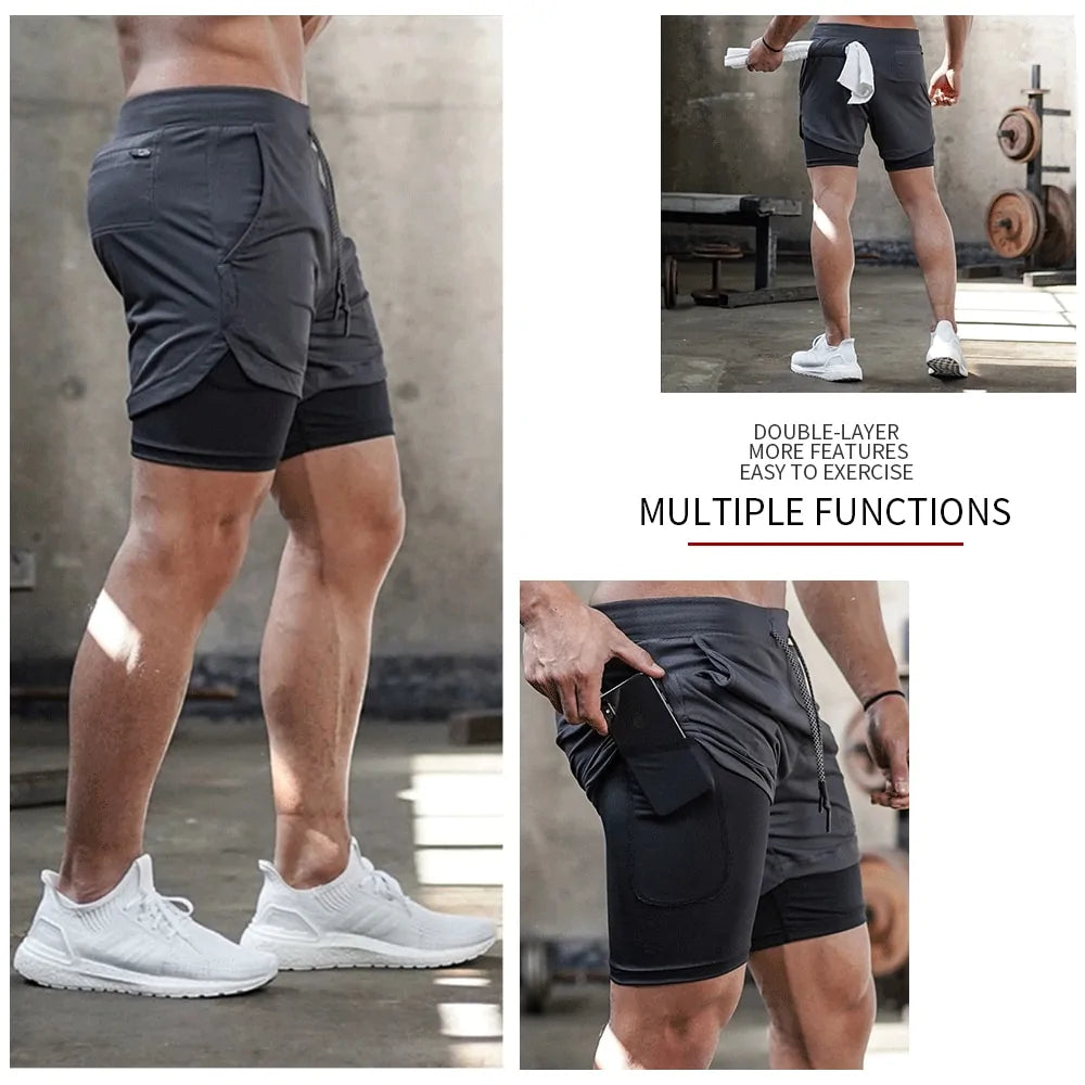 Double Layer Short With Compression & Pocket