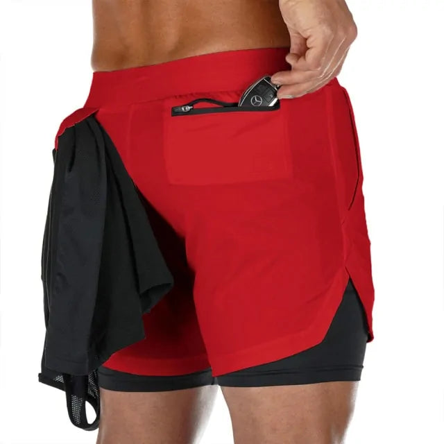 Double Layer Short With Compression & Pocket