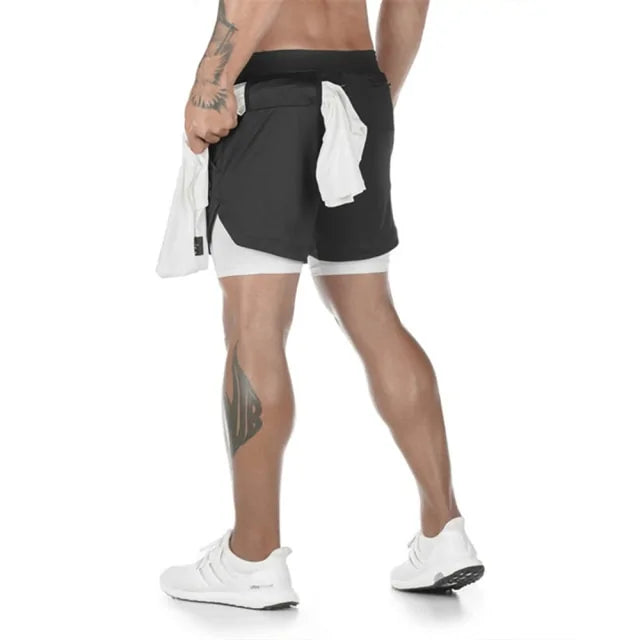 Double Layer Short With Compression & Pocket